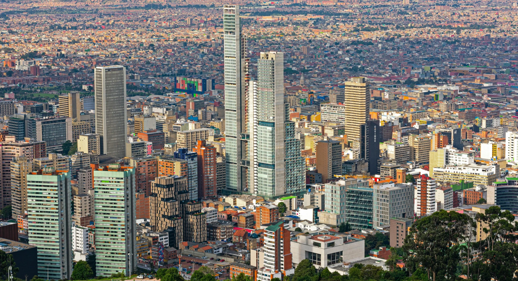 Vista aérea del área Centro Internacional en Bogotá